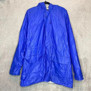 Totes Storm Jacket Size Large Blue Unisex With Fleece Lining & Hood Full Zip